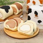 【黒沢牧場生乳使用】牛柄ロールケーキハーフ　2本セット