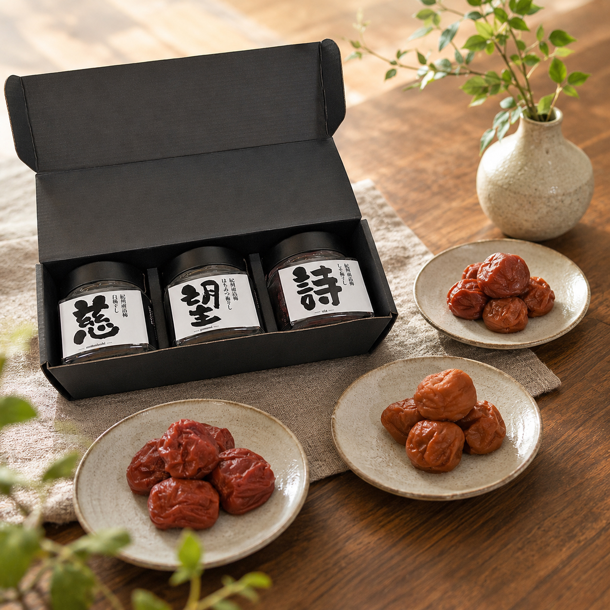 和歌山じむ屋 紀州南高梅 梅干し 3種セット 化粧箱入り